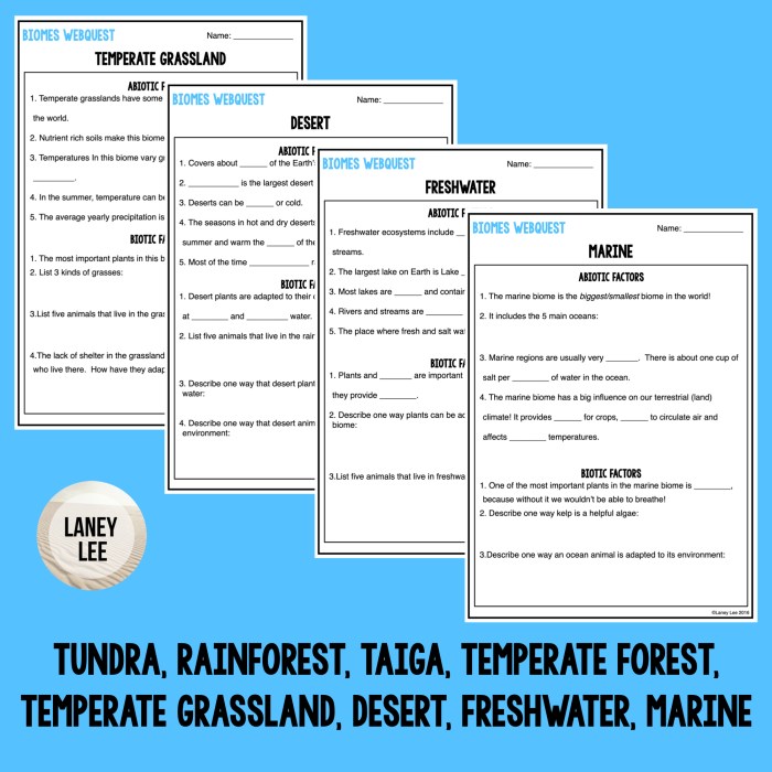 Exploring biomes worksheet answer key