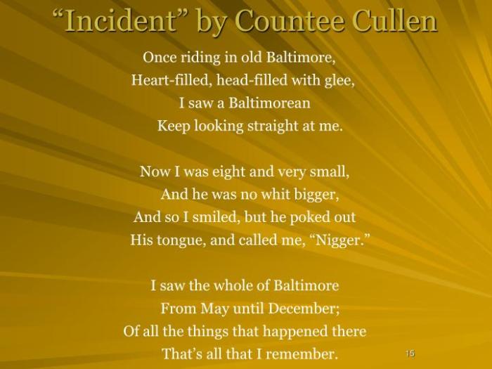 Countee cullen incident presentation