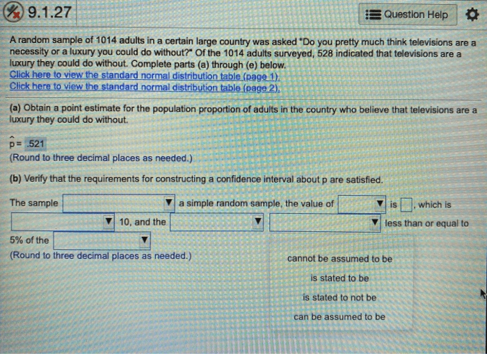 The report of a sample survey of 1014 adults