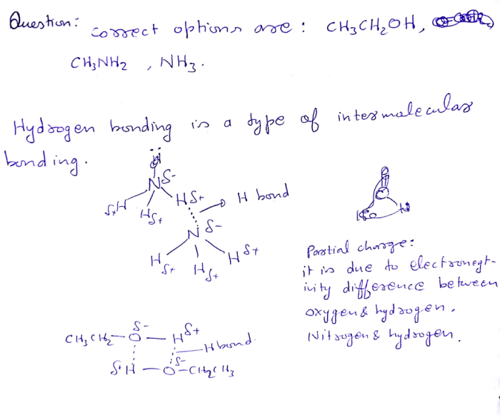 Which of the following pure compounds will exhibit hydrogen bonding